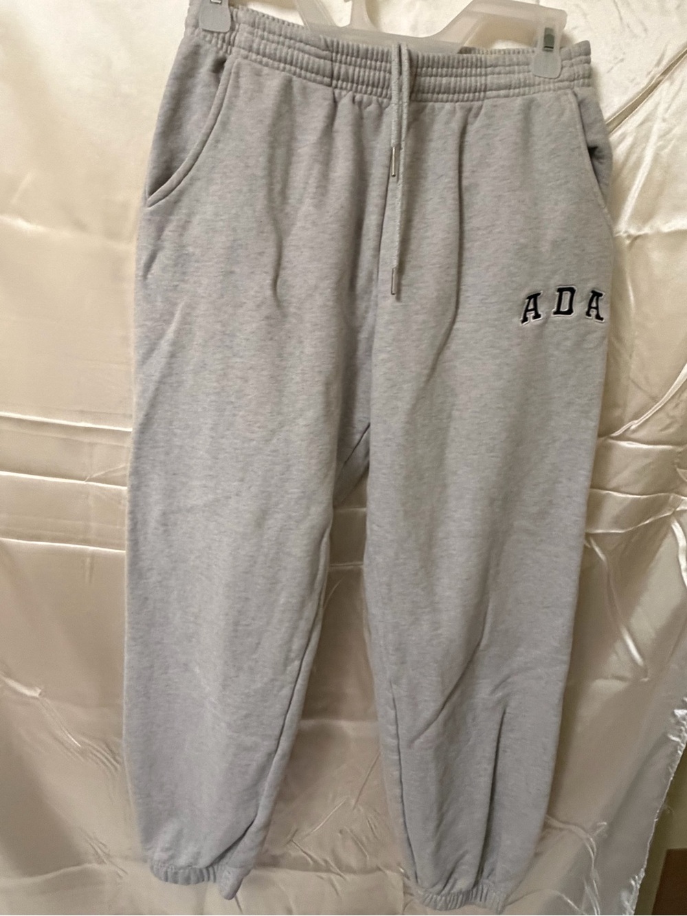 Adanola ADA Gray Cotton Sweatpants Joggers Size M Embroidered Logo